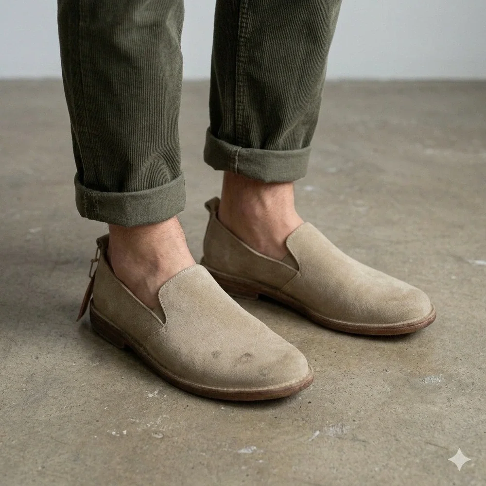 Astorflex 1820 Patnoflex Shoes Mens 41 Beige Suede Slip On Loafers Made In Italy